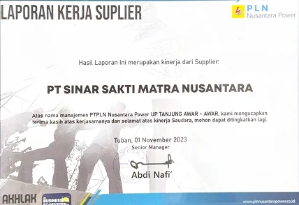 Laporan Kerja Suplier PT Sinar Sakti Matra Nusantara